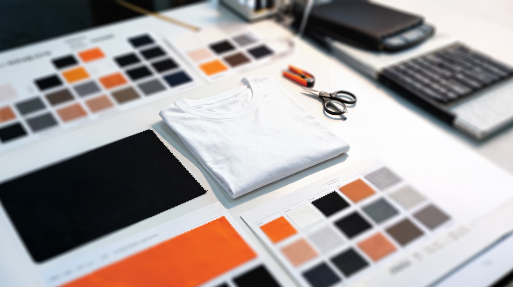 Brand colour swatches, fabrics and apparel samples