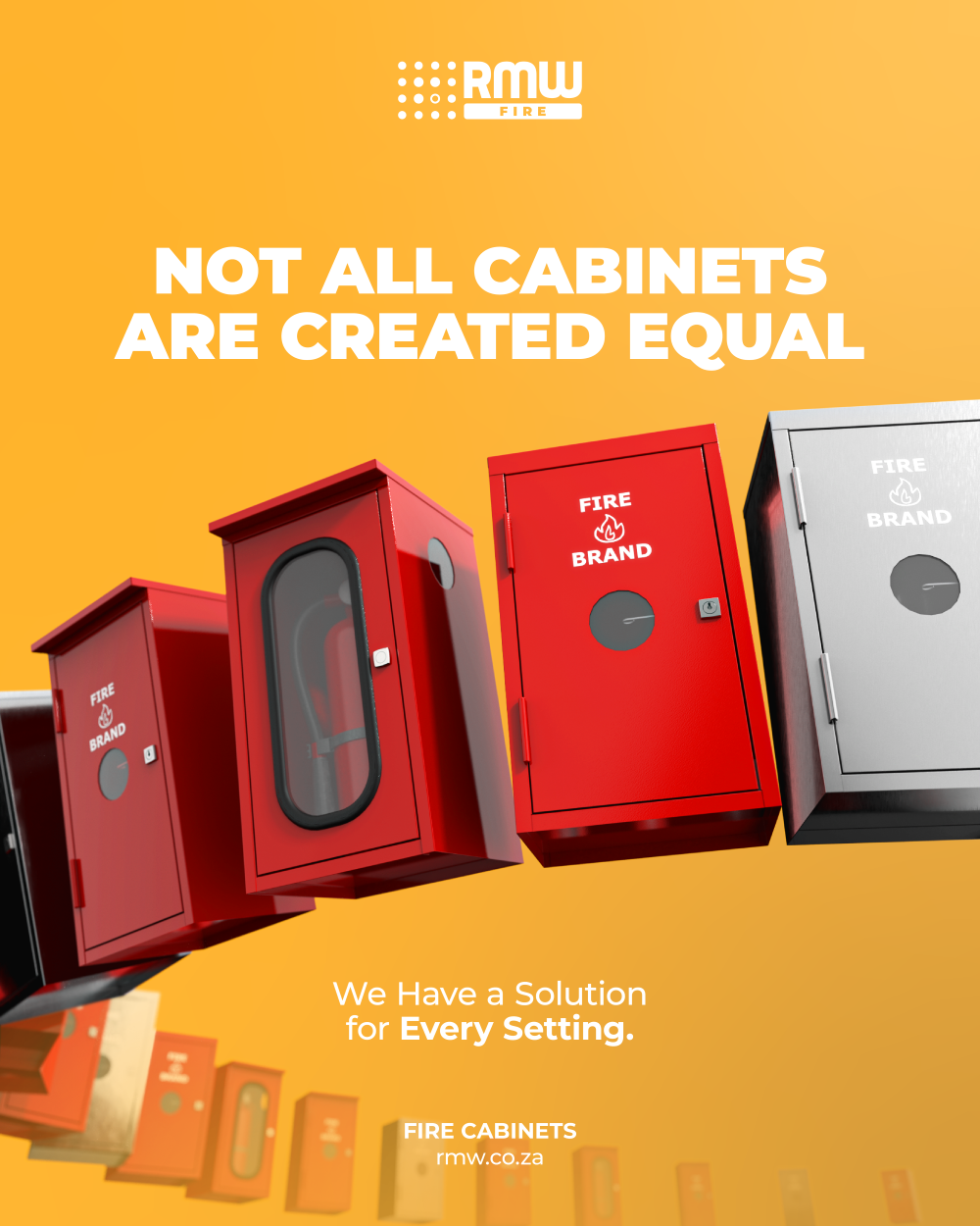 RMW fire cabinets rendered from CAD drawings