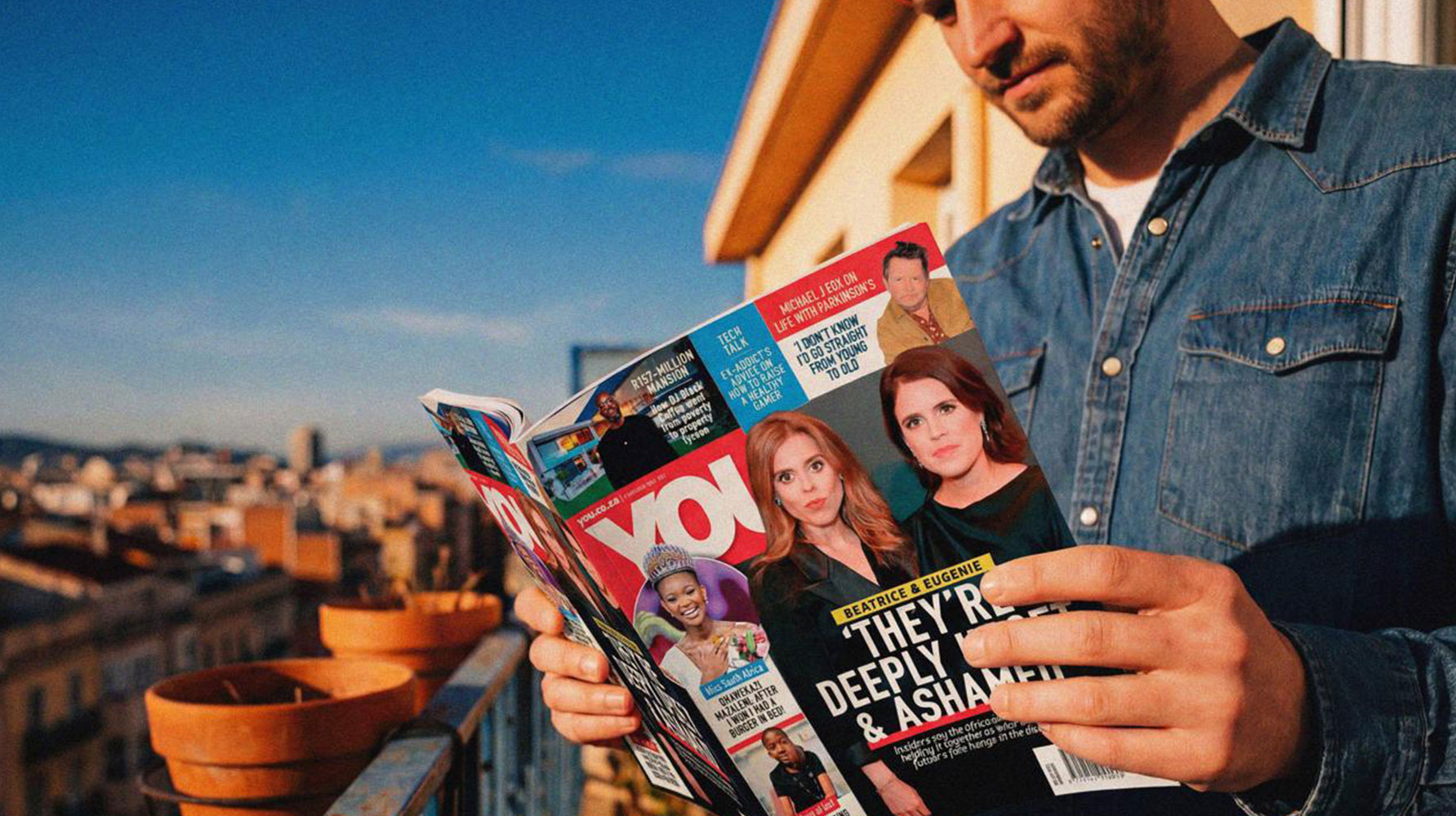 Reader with a magazine