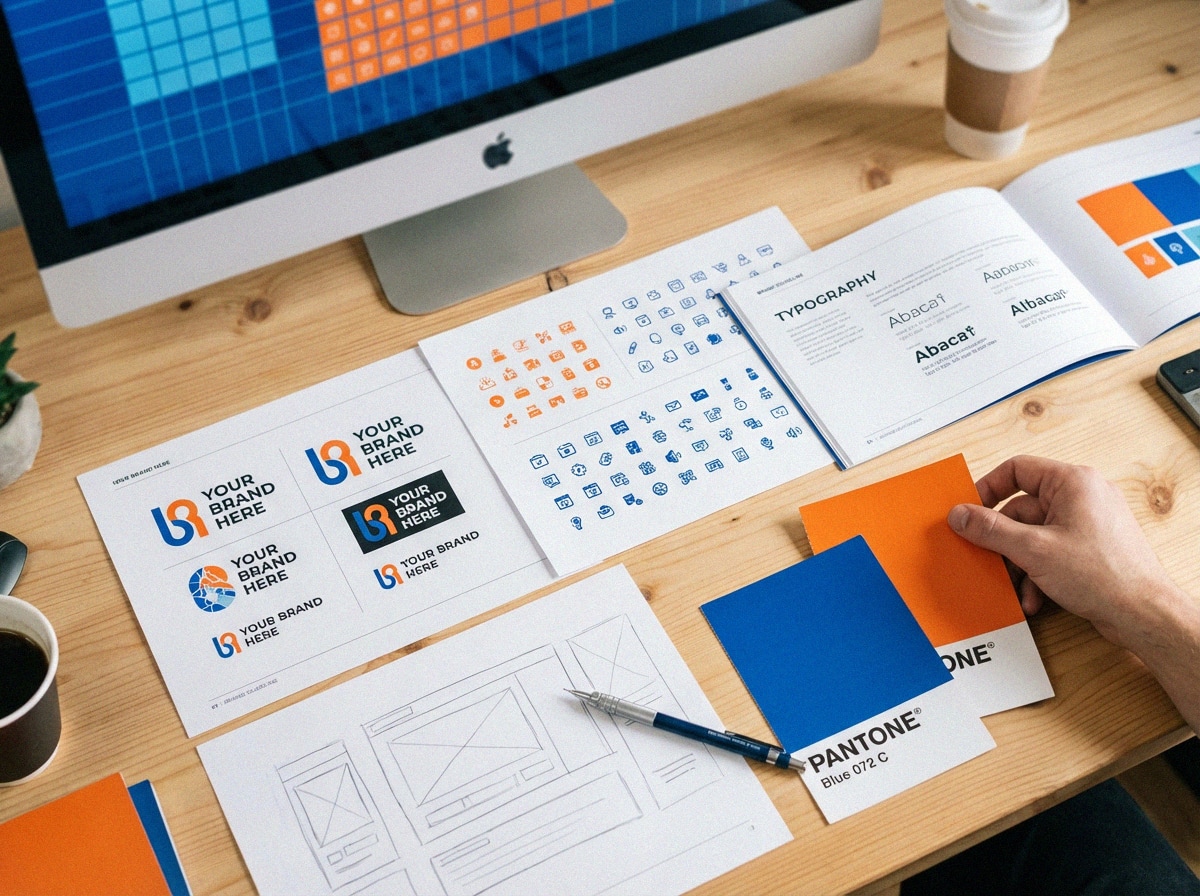 Brand identity swatches and guidelines