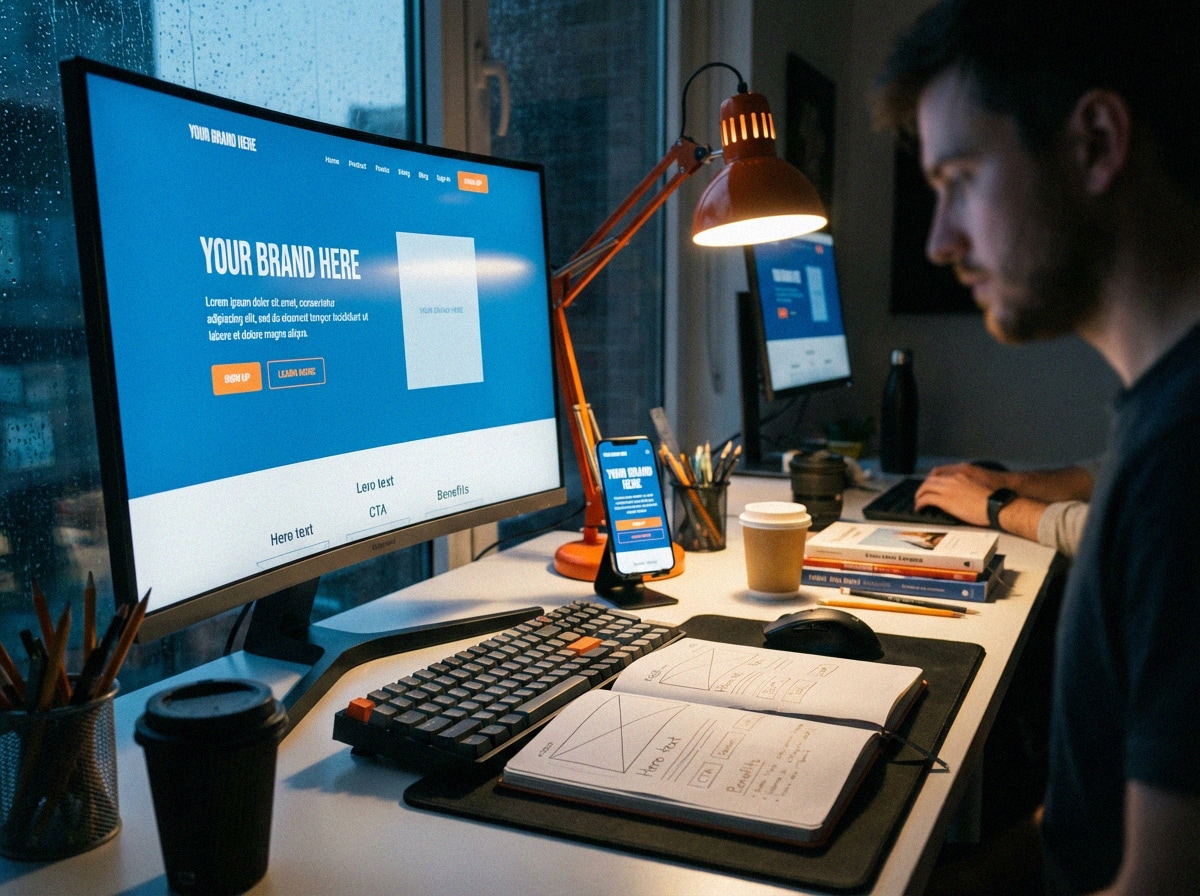 Developer building a website